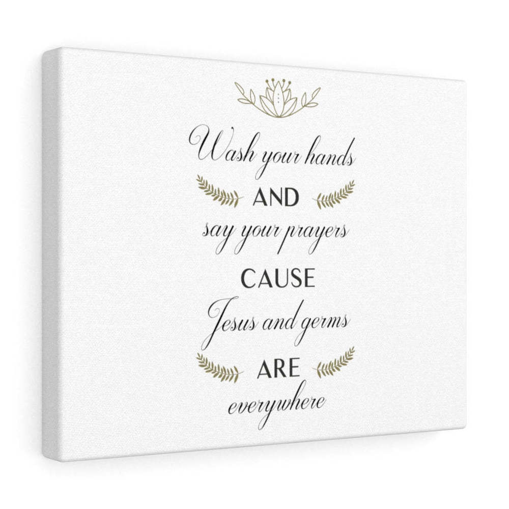 Scripture Sign  Say Your Prayers Bible Verse Canvas Christian Wall Art Ready to